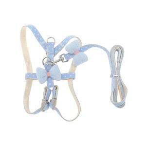 Durable Bow Pet Leash Kit Medium Blue